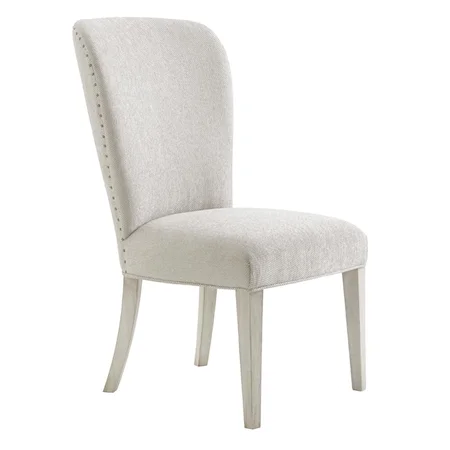 Baxter Upholstered Side Chair in Sea Pearl Fabric